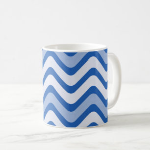 Vågigt blå Mönster Kaffemugg