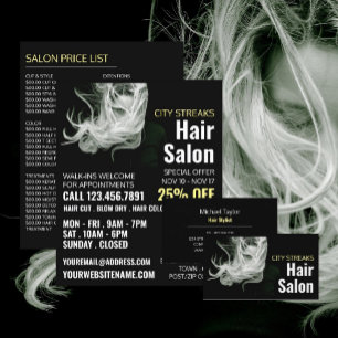 Vågigt Blonde Hair, Hair Stylist, Hair Salon Adver Flygblad