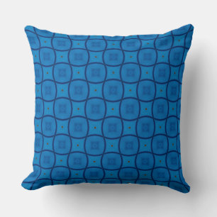 Vågigt Blue Linjer Design Mönster Dekorativ kudde
