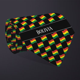 Vågigt Bolivia Flagga Mönster Slips