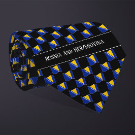 Vågigt Bosnien och Hercegovina Flagga Mönster Slips
