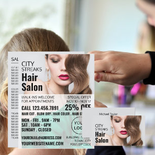 Vågigt Brown Hair, Hair Stylist, Hair Salon Visitkort