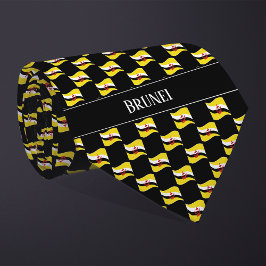 Vågigt Brunei Flagga Mönster Slips
