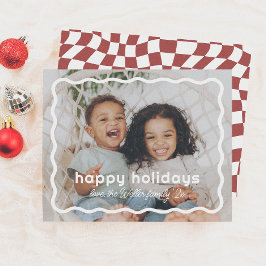 Vågigt budget för Retro-julfotofoto-Helgdag