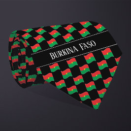 Vågigt Burkina Faso Flagga Mönster Slips