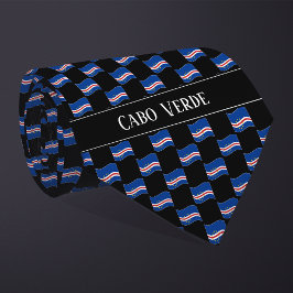 Vågigt Cabo Verde Flagga Mönster Slips