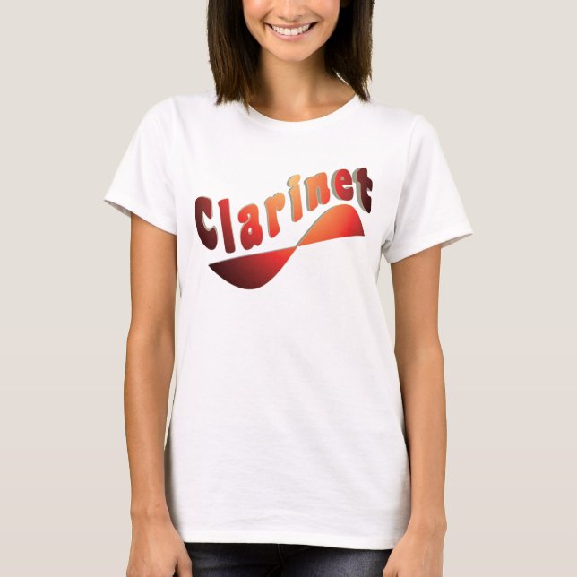 Vågigt Clarinet T Shirt (Framsida)