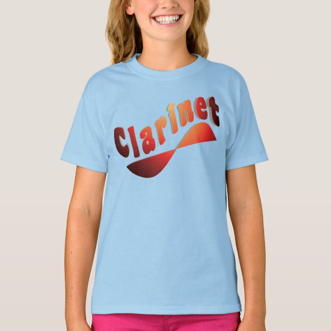 Vågigt Clarinet T Shirt (Framsida)