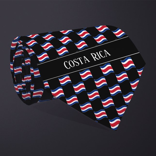 Vågigt Costa Rica Flagga Mönster Slips (Skapare uppladdad)