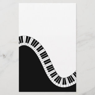 Vågigt Curved Piano Nycklar Brevpapper