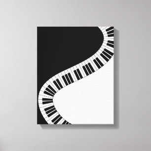 Vågigt Curved Piano Nycklar Canvastryck