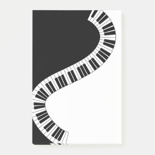 Vågigt Curved Piano Nycklar Post-it Block