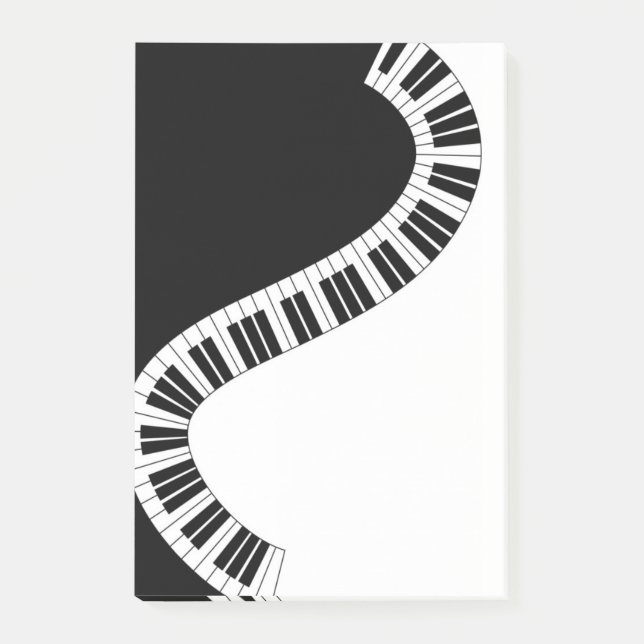 Vågigt Curved Piano Nycklar Post-it Block (Framsida)