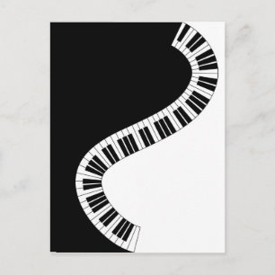 Vågigt Curved Piano Tangentbord Vykort