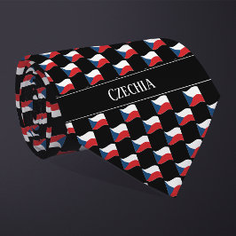 Vågigt Czechia Flagga Mönster Slips