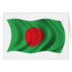 Vågigt den Bangladesh flagga Hälsningskort