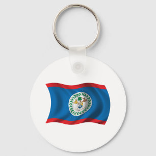Vågigt den Belize flagga Nyckelring