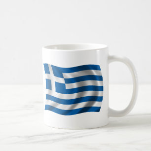Vågigt den greece flagga kaffemugg