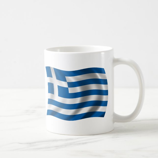 Vågigt den greece flagga kaffemugg (Höger)
