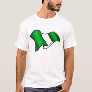 Vågigt den nigerianska flagga för Nigeria Tee Shirt