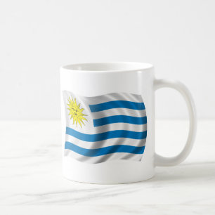 Vågigt den Uruguay flagga Kaffemugg