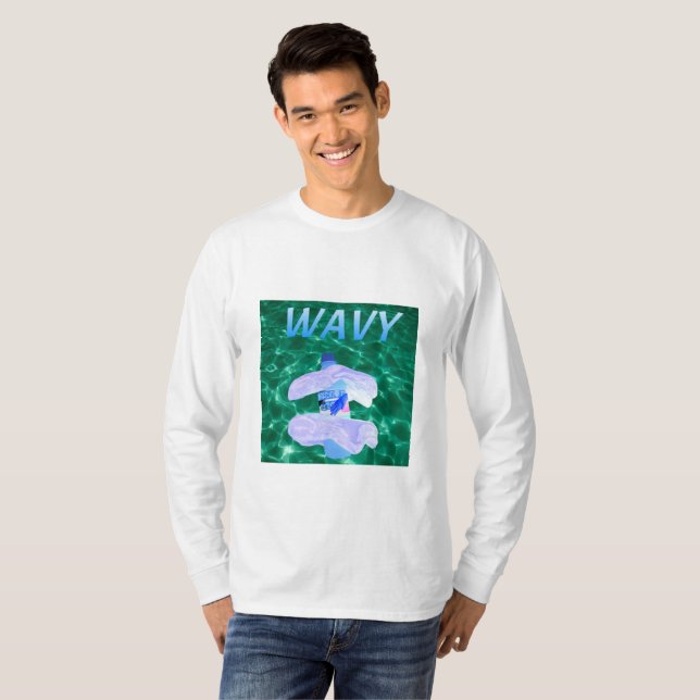 Vågigt den Vaporware rund halströjan T Shirt (Hel framsida)