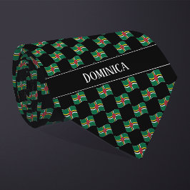 Vågigt Dominica Flagga Mönster Slips