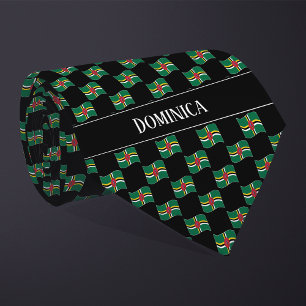 Vågigt Dominica Flagga Mönster Slips