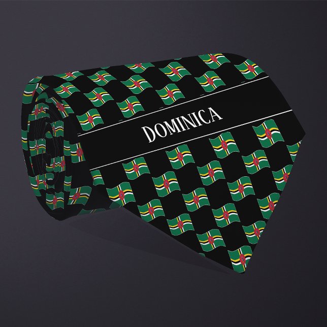Vågigt Dominica Flagga Mönster Slips (Skapare uppladdad)