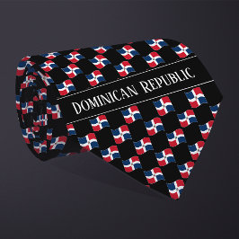 Vågigt Dominikanska republiken Flagga Mönster Slips
