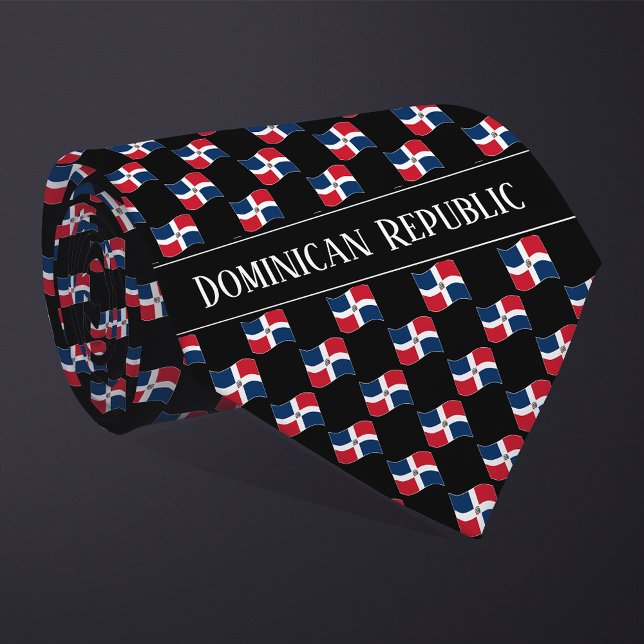 Vågigt Dominikanska republiken Flagga Mönster Slips (Skapare uppladdad)