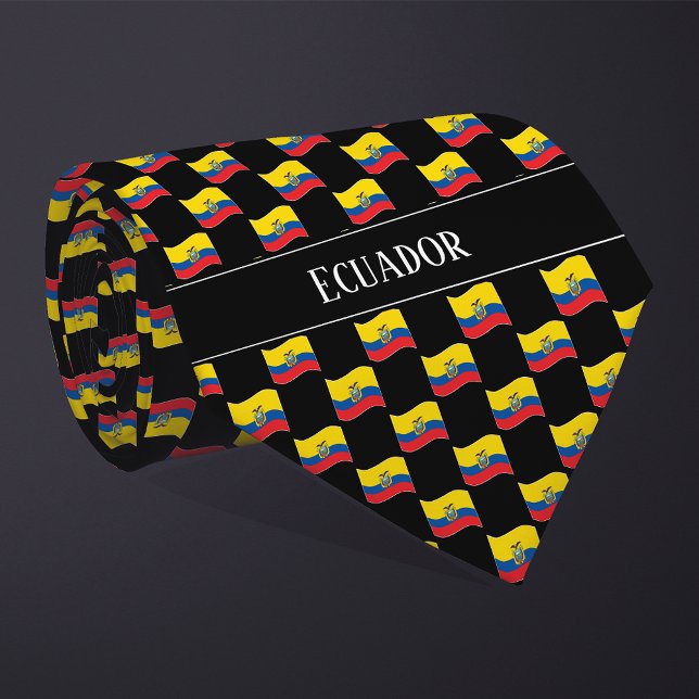 Vågigt Ecuador Flagga Mönster Slips (Skapare uppladdad)