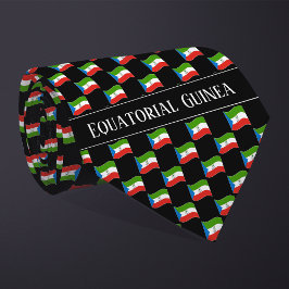 Vågigt Ekvatorialguinea Flagga Mönster Slips
