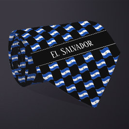 Vågigt El Salvador Flagga Mönster Slips