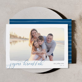 Vågigt | Enkelt Vågrät Photo Hanukkah Julkort