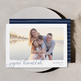 Vågigt | Enkelt Vågrät Photo Hanukkah Julkort
