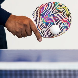 Vågigt färg linjer pingisracket