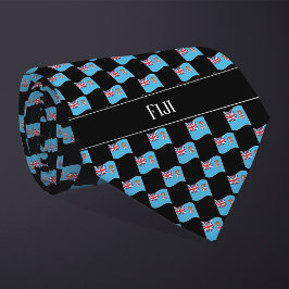 Vågigt Fiji Flagga Mönster Slips