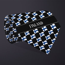Vågigt Finland Flagga Mönster Slips