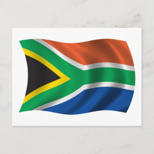 Vågigt Flagga för syd-Afrika Vykort