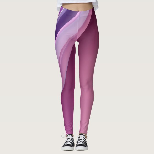 Vågigt formulär för rosa och färgad leggings (Framsida)