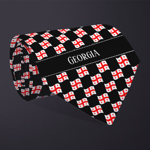 Vågigt Georgia Flagga Mönster Slips