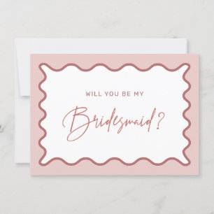 Vågigt Gräns Bridesmaid Frieri kort