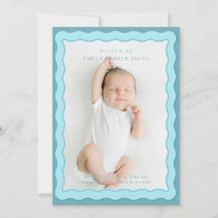 Vågigt Gräns Cute Design för blå Dubbla Meddelande