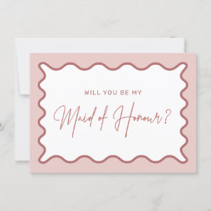 Vågigt Gräns Maid of honor Frieri kort