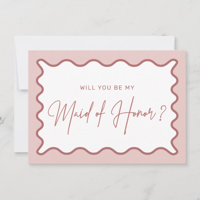 Vågigt Gräns Maid of honor Frieri kort (Framsida)