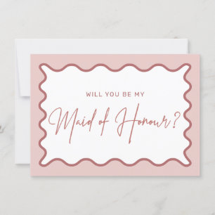 Vågigt Gräns Matron of Honor Frieri Card Tack Kort