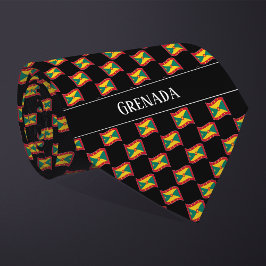 Vågigt Grenada Flagga Mönster Slips