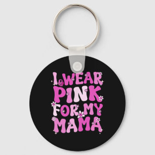 Vågigt Groovy I Bära Rosa för min Mamma bröstcance Nyckelring