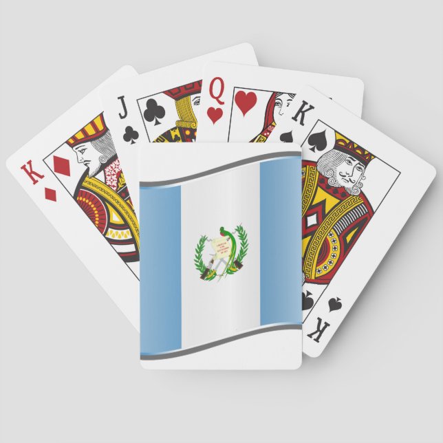 Vågigt Guatemala Flagga Casinokort (Baksidan)